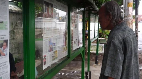 Newspaper stand Stock Footage 102097533