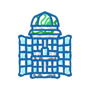 Newspaper stand store icon doodle illustration Illustrazione stock