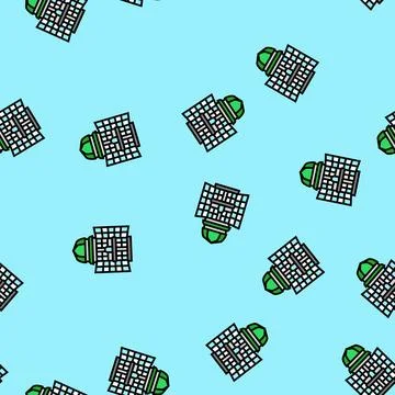 Newspaper stand store vector seamless pattern Illustrazione stock