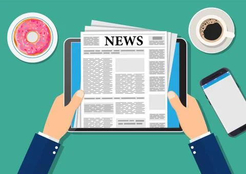 Newspaper on tablet Stock-Illustration