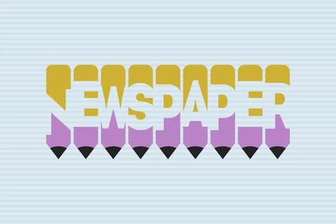 Newspaper typography negative space word vector illustration. Stock-Illustration
