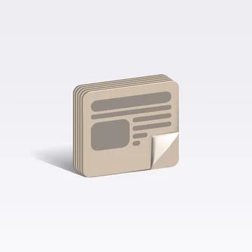 Newspaper vector 3d icon. newspaper 3d illustration Stock Illustration