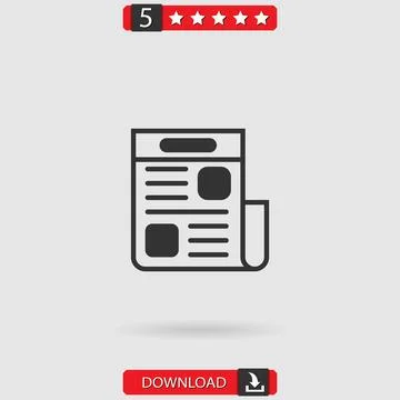 Newspaper vector icon Stock Illustration