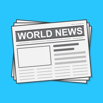 Newspaper Vector Icon Illustration. Daily News Paper Flat Icon Stock Illustration