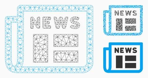 Newspaper Vector Mesh Carcass Model and Triangle Mosaic Icon Illustrazione stock