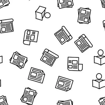 Newspaper Vector Seamless Pattern Stock Illustration