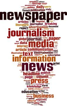 Newspaper word cloud Stock Illustration