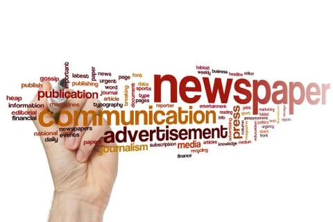 Newspaper word cloud 스톡 사진