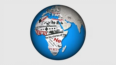 Newspaper World Loop With Alpha Channel Stock Footage 242789143