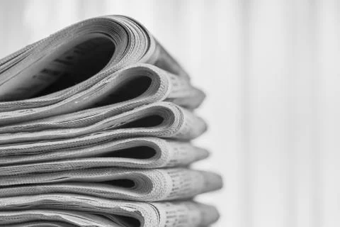 Newspapers folded stack, the concept of world news 스톡 사진