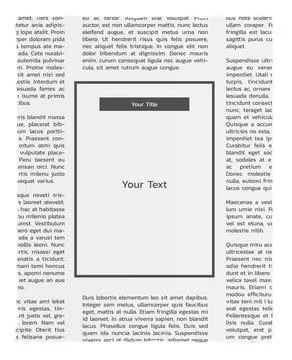 Newspapers with lorem ipsum text and empty box Stock Illustration