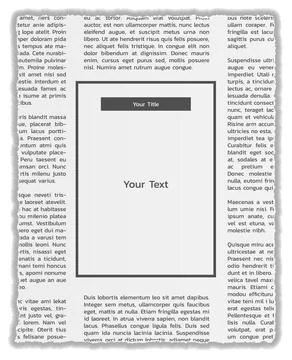 Newspapers with lorem ipsum text and empty box イラスト素材