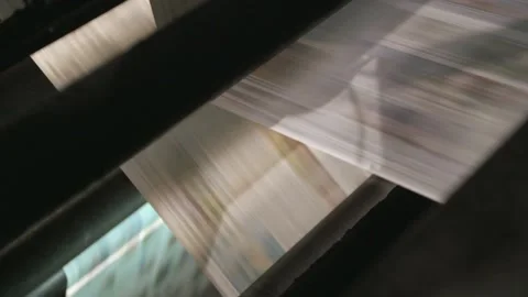Newspapers rolling on printing press. Stock Footage 245069464