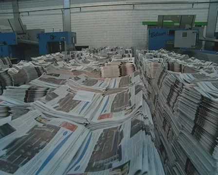 Newspapers rolls paper Stock Footage