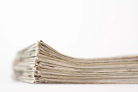 Newspapers on a white background Stock Photos