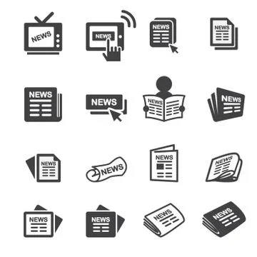 Newspeper icon set Stock Illustration