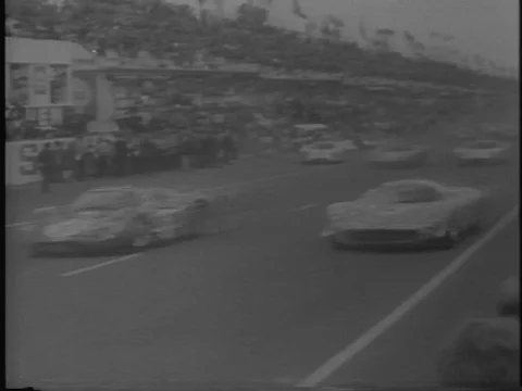 Newsreel American Team Wins the 1967 Le Mans Car Race Stock Footage