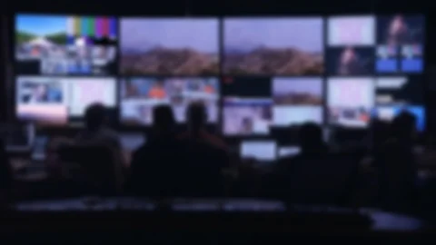 Newsroom Background for News Broadcasts Stock Footage