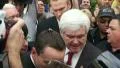 Newt Gingrich Exits To Car In Crowd Of Reporters HD Footage