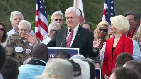 Newt Gingrich On The First Three Thing He Would Do As President Stock Footage