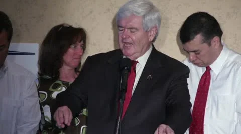 Newt Gingrich Talks About Why He Should Be President Stock Footage 10679050
