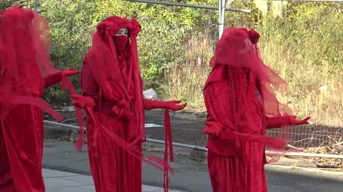 Newton Abbot, Devon, UK, Extinction Rebellion Protest Stock Footage 140875627