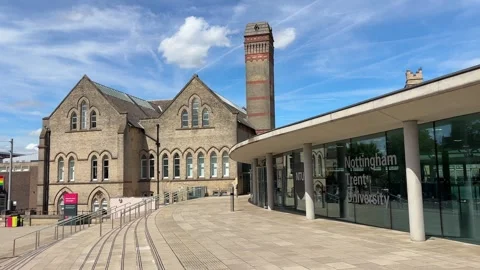 Newton and Arkwright Building Nottingham Trent University. Vídeo Stock 335629819