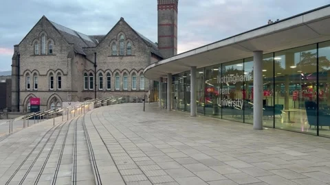 Newton and Arkwright Building at Nottingham Trent University, England. Video stock 340547137