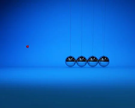Newton balls colliding with each other, team and cooperation Stock Illustration