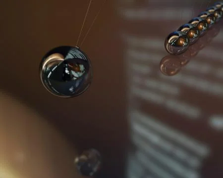 Newton balls colliding with each other, team and cooperation Stock Illustration
