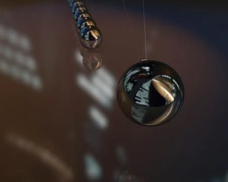Newton balls colliding with each other, team and cooperation Stock Illustration