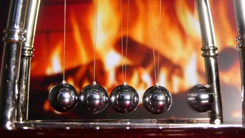 Newton Cradle Bouncing Chrome Balls Video stock 69858021