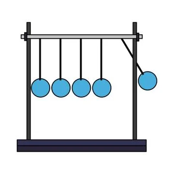 Newton cradle pendulum Stock Illustration