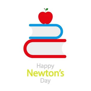 Newton day stack of books イラスト素材