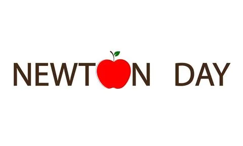Newton day typography Stock Illustration