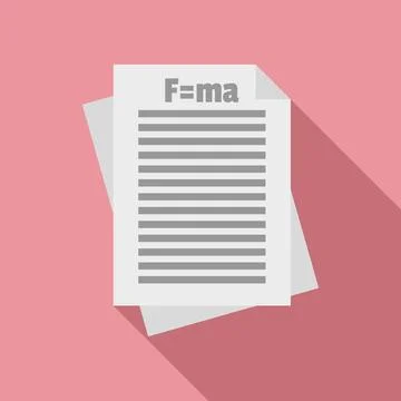 Newton force paper icon, flat style Stock Illustration