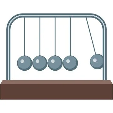 Newton pendulum cradle vector icon isolated on white Stock Illustration