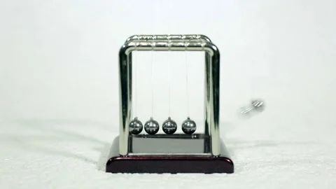 Newtonian swing on white background Stock Footage 82851066