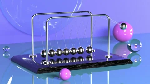 Newton's Balls 3d render Stock Footage 161983563