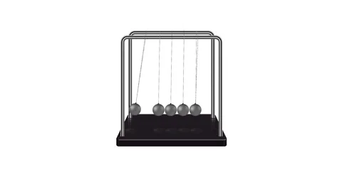 Newton's balls on white background, 4K animation. Stock Footage 302649158