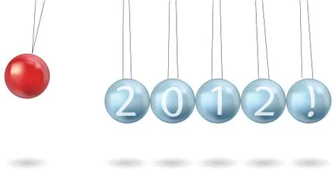 Newton's cradle with 2012 Stock Illustration