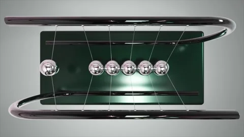 Newton's Cradle in a 3D animation Vídeos de archivo 249615760