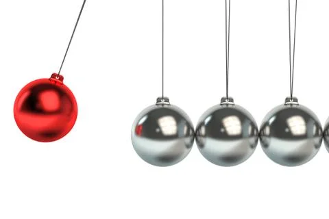 Newton's Cradle 3D rendering Stock Illustration