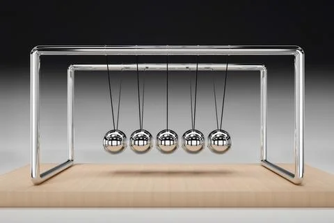 Newton's cradle  - 3d rendering Stock Illustration