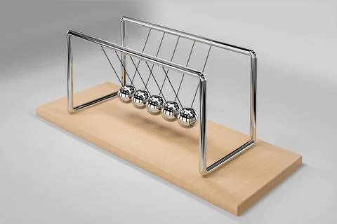 Newton's cradle  - 3d rendering Stock Illustration