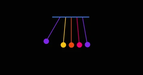 Newton's cradle 4k resolution animation. Newton's cradle on black background Stock Footage 237126090