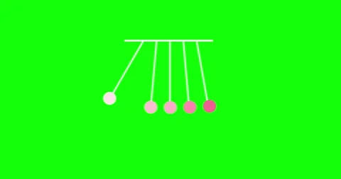 Newton's cradle 4k resolution animation. Newton's cradle on green background Stock Footage 254037765