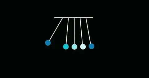 Newton's cradle 4k resolution animation. Newton's cradle on black background Stock Footage 281800704