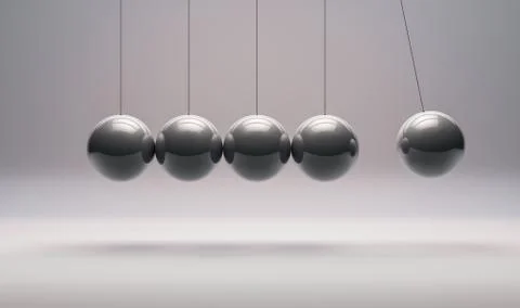 Newton's cradle balancing balls 库存插图