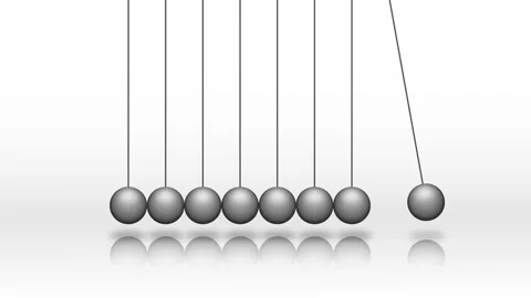Newton's cradle balancing balls kinetic energy motion physics concept illus.. Stock-Footage 333824495